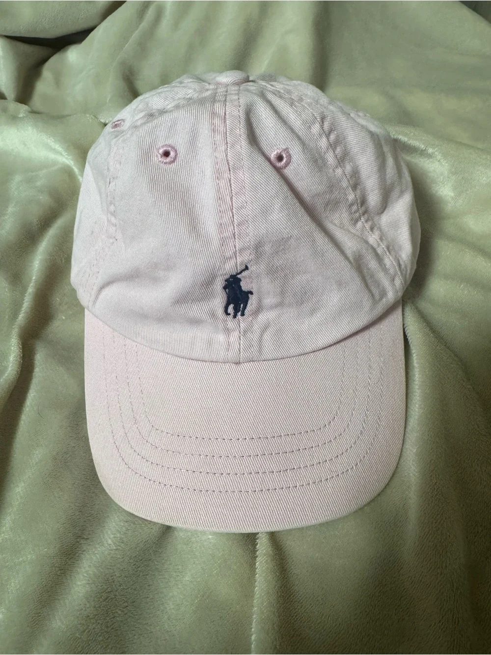 Polo by Ralph Lauren Light Pink baby Kids Baseball Cap with Navy Logo